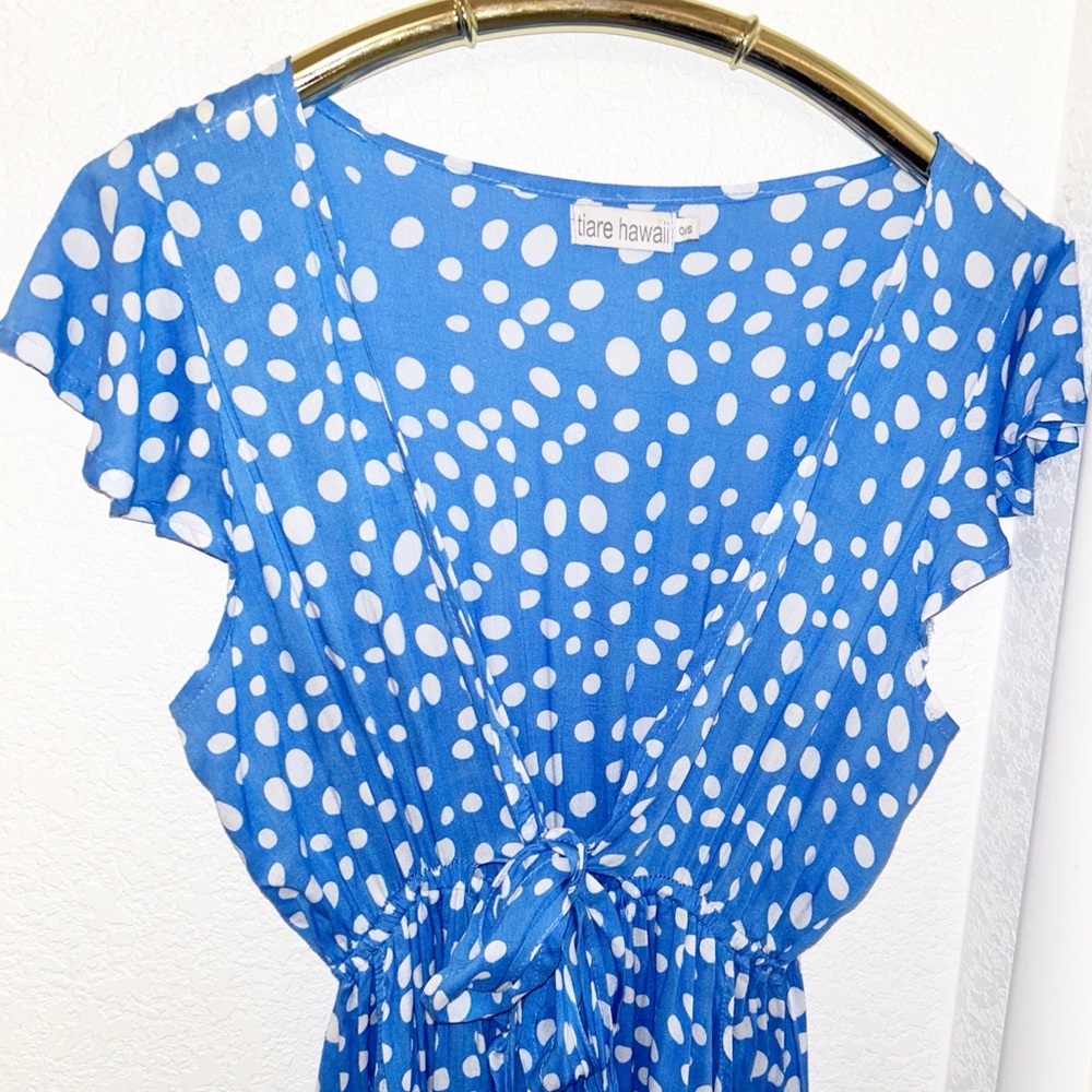 TIARE HAWAII The Blake high-low V-neck tie front dress in Bambi Print SZ: medium - Picture 4 of 16